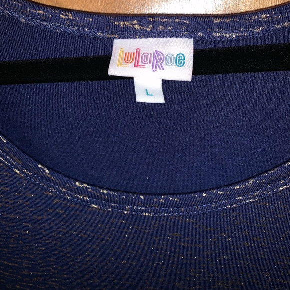 Lularoe Ana size large. Navy with gold lines. - Picture 4 of 8